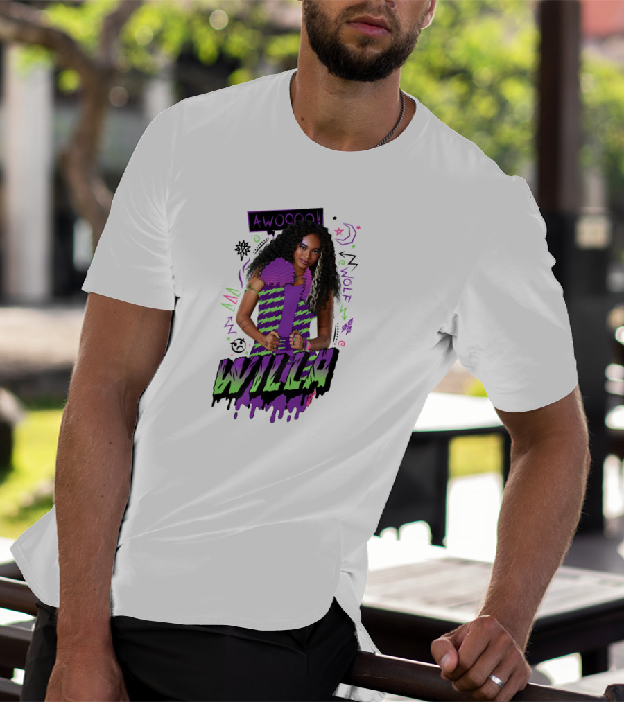 Disney Zombies 2 Willa Wolf Awooo Neon T-Shirt