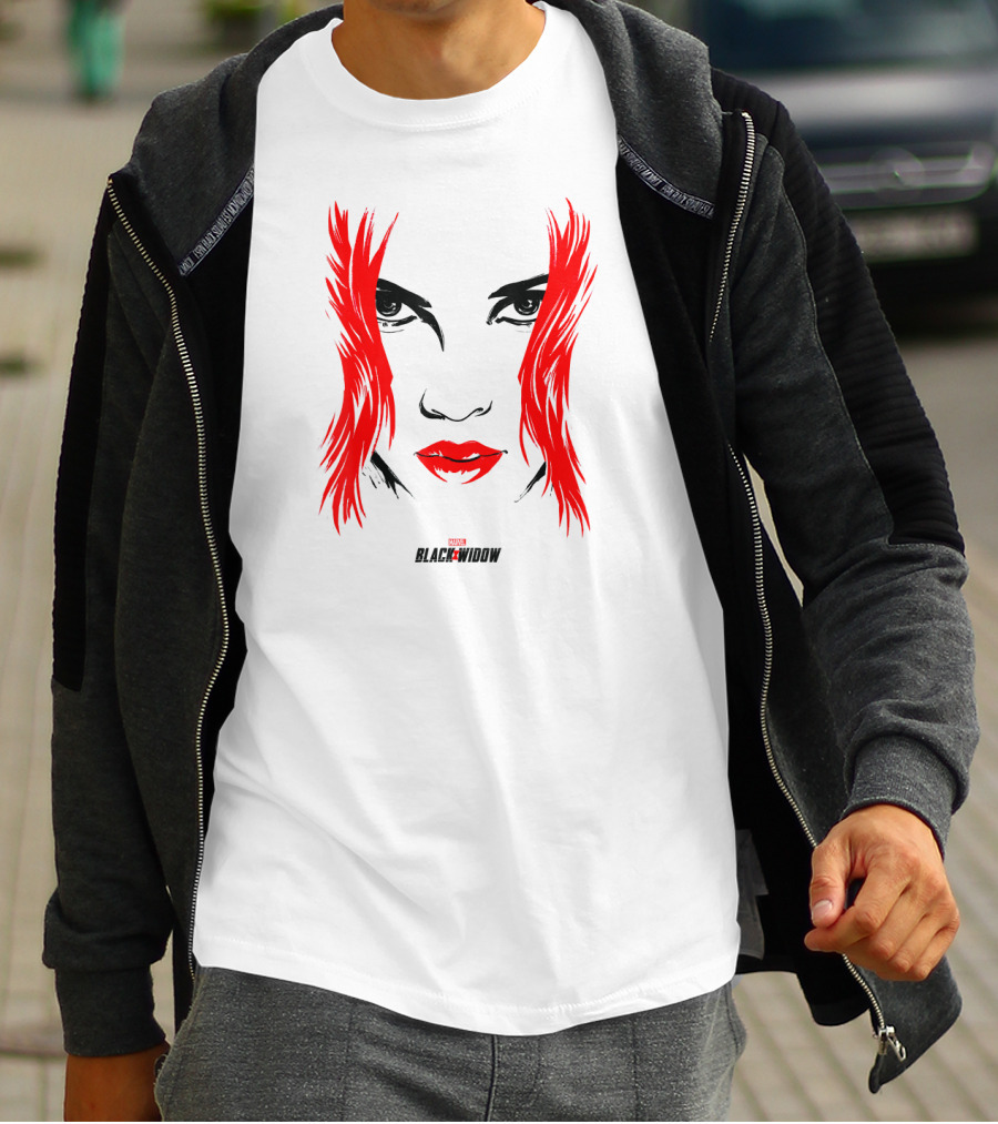 Marvel Black Widow Red Hair Face T-Shirt