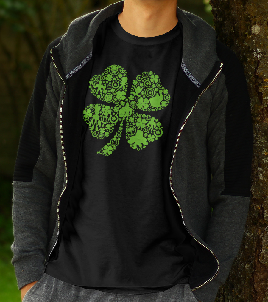 Marvel Super Heroes Green Shamrock Cosmic Apparel Icons T-Shirt