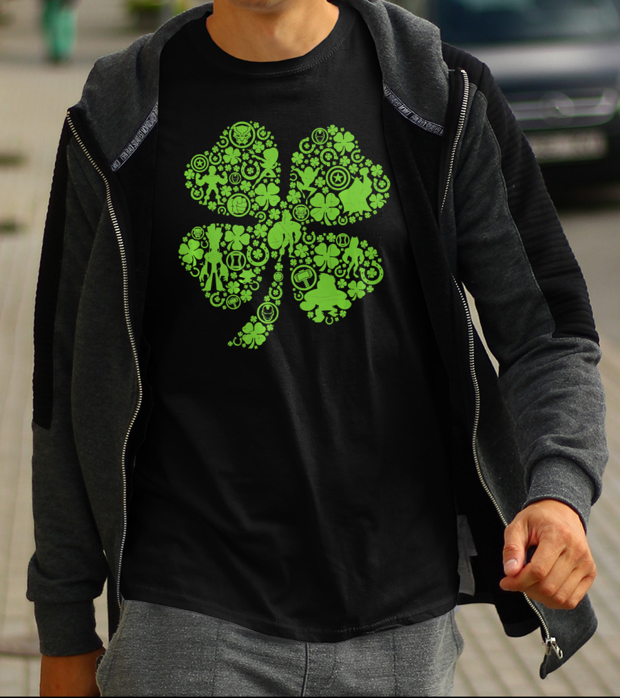 Marvel Super Heroes Green Shamrock Cosmic Apparel Icons T-Shirt