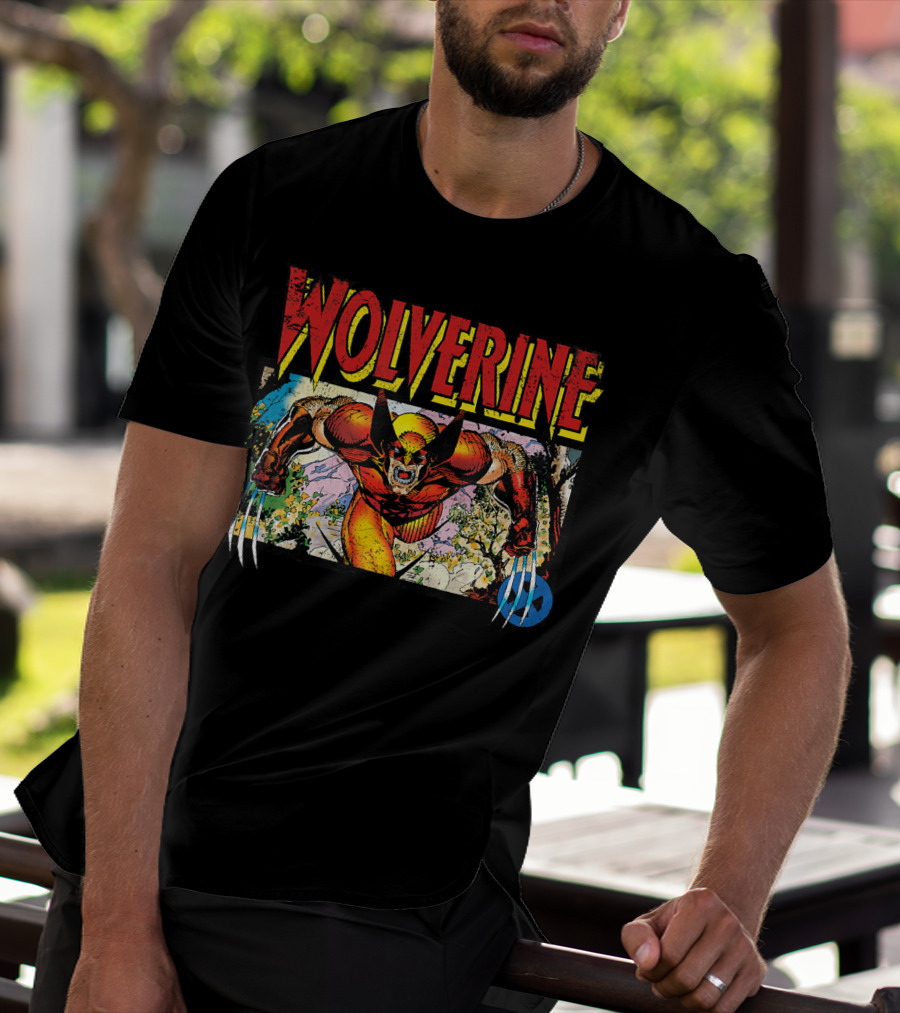 Wolverine Marvel X Men 90s Retro Style Art Classic Comic Panel T-Shirt