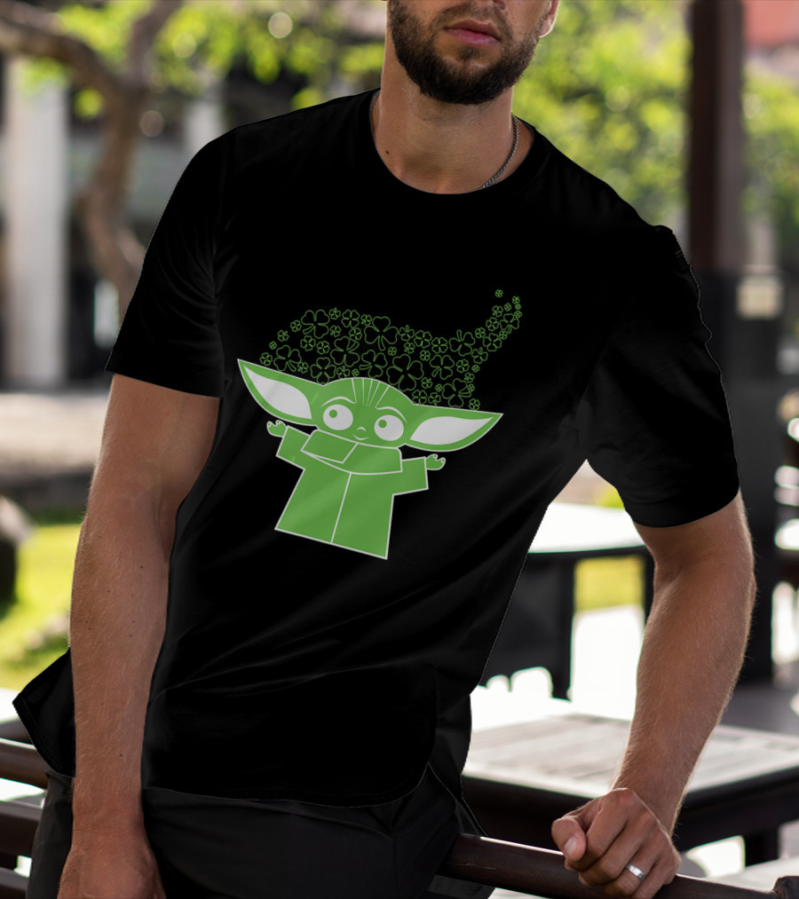 Star Wars The Mandalorian The Child Grogu Clover Charm T-Shirt