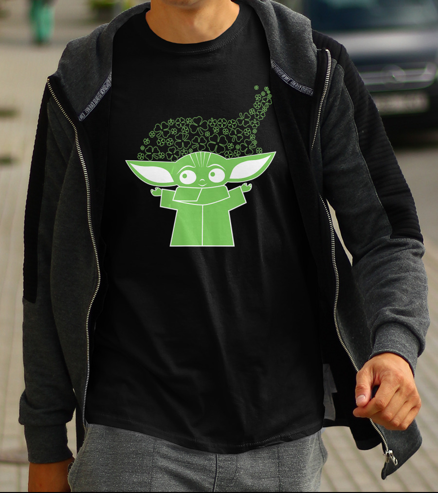 Star Wars The Mandalorian The Child Grogu Clover Charm T-Shirt