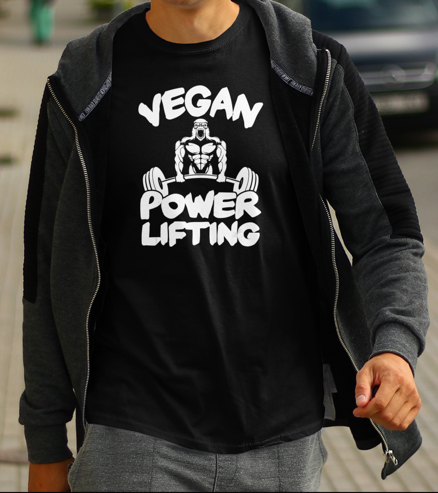 Vegan Power Lifting Gym Motivation Bodybuilder Plant T-Shirt