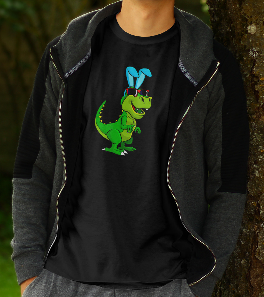T Rex With Easter Bunny Ears And Sunglasses Dinosaur Lover T-Shirt