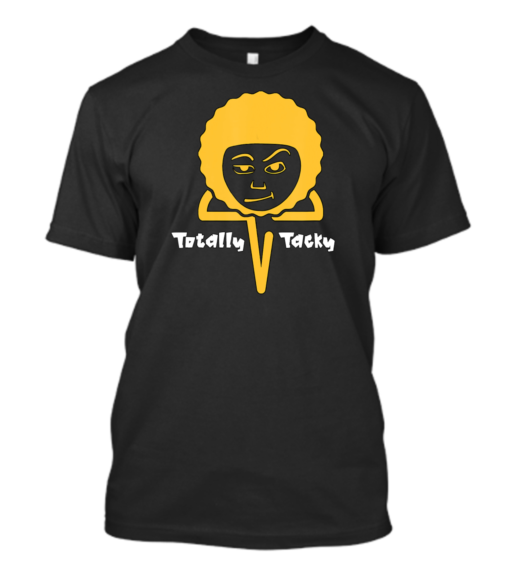 Totally Tacky Retro Smirking Yellow Afro Face T-Shirt