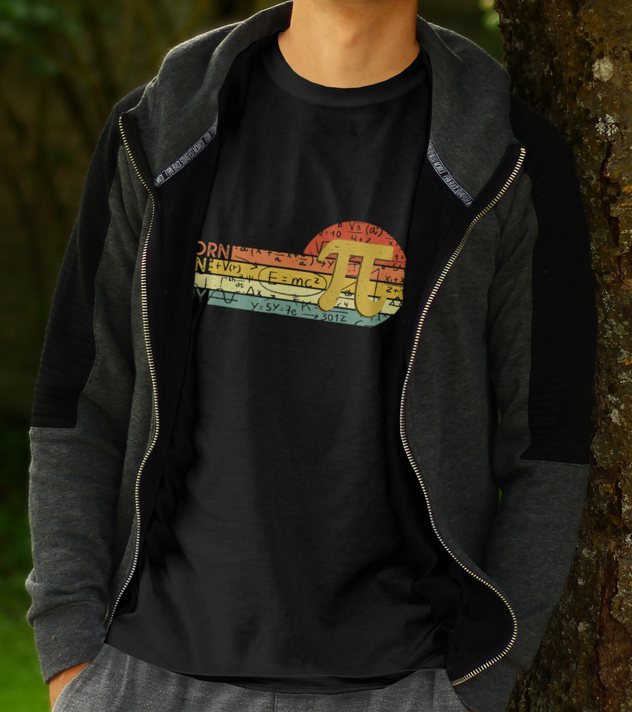 Born On Pi Day Math Equations Vintage Sunset Pi T-Shirt