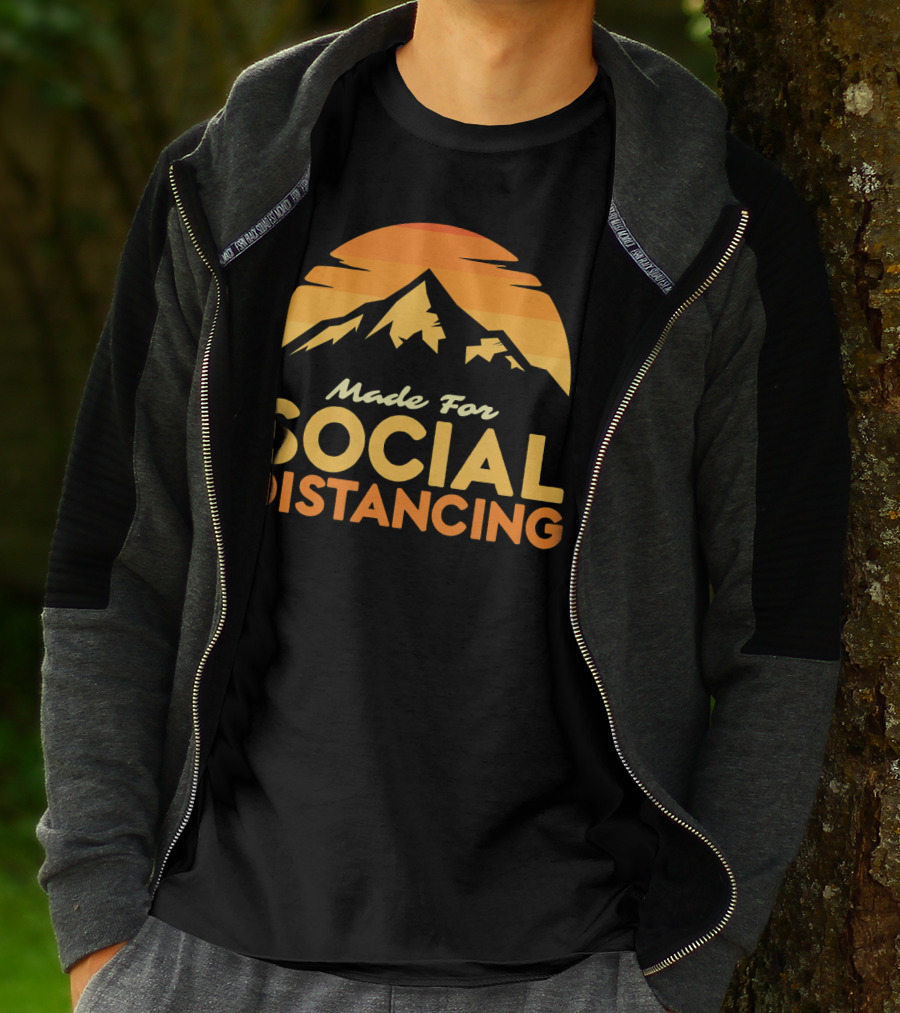 Made For Social Distancing Camping Hiking Mountain Sunset T-Shirt