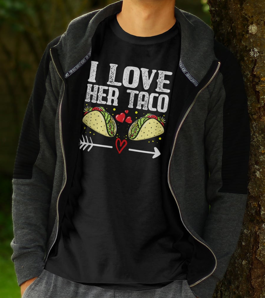 Mens Mexican Couple Cinco De Mayo I Love Her Taco T-Shirt