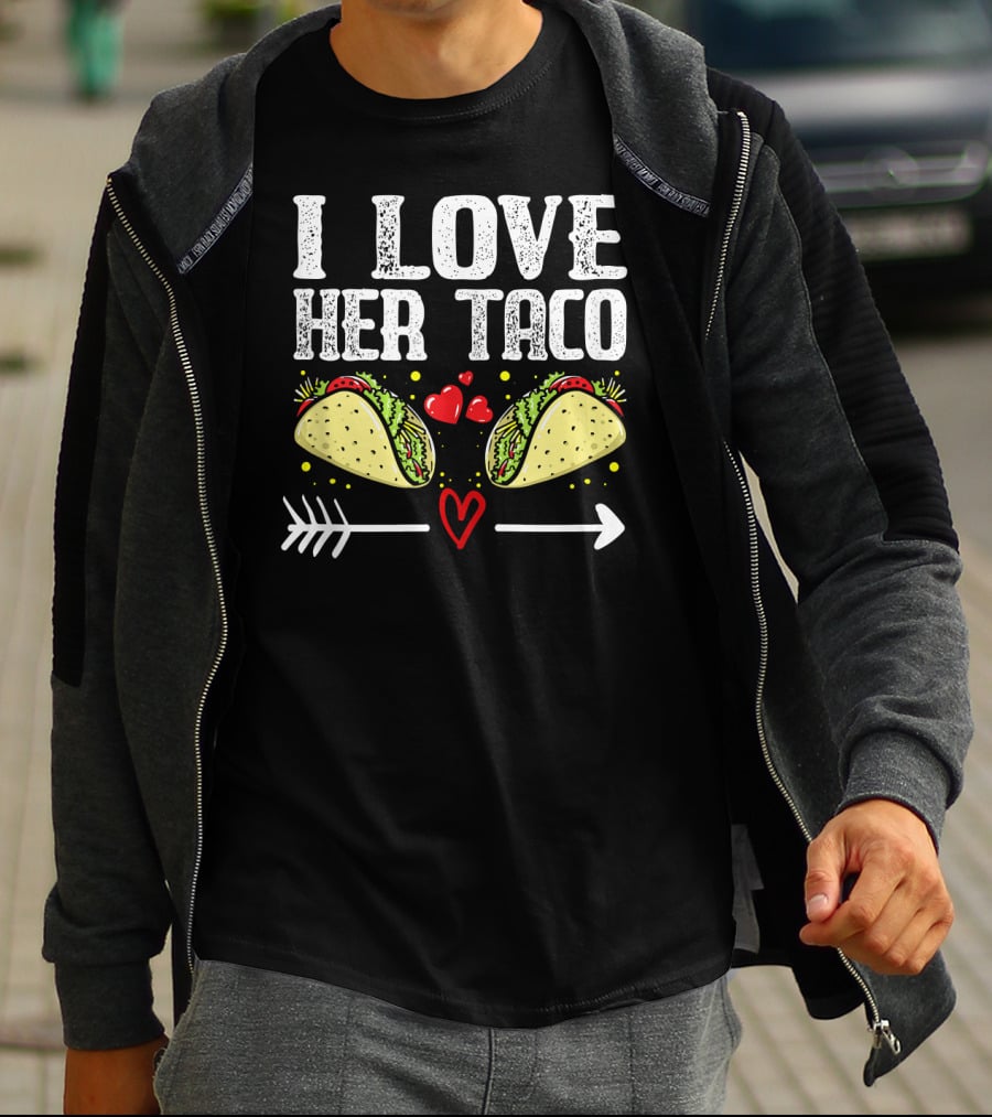 Mens Mexican Couple Cinco De Mayo I Love Her Taco T-Shirt