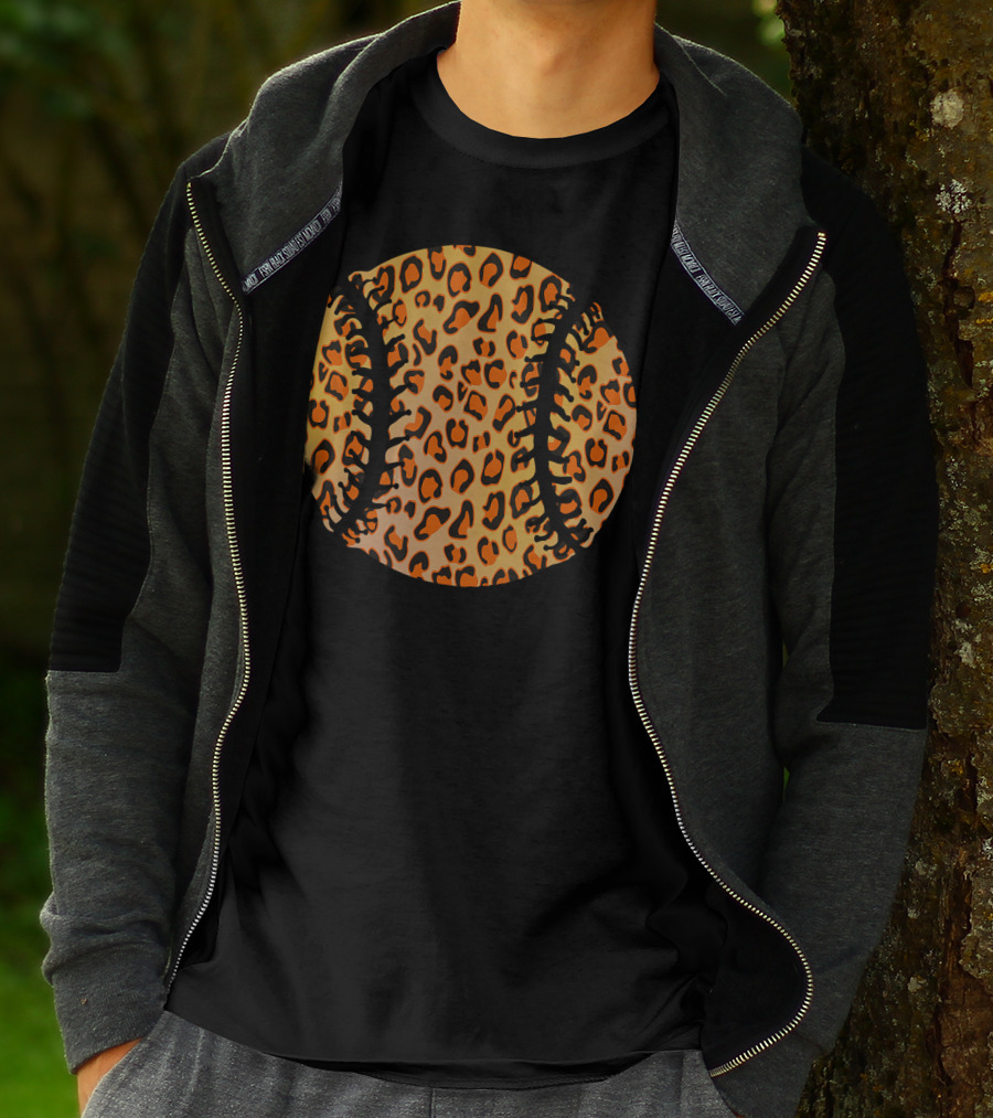Leopard Print Softball T-Shirt