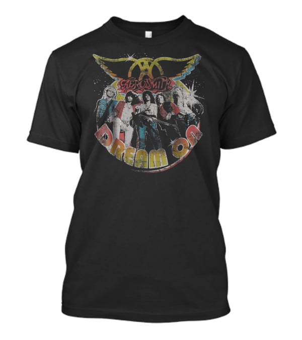 Aerosmith Dream On Band Members Retro Winged T-Shirt