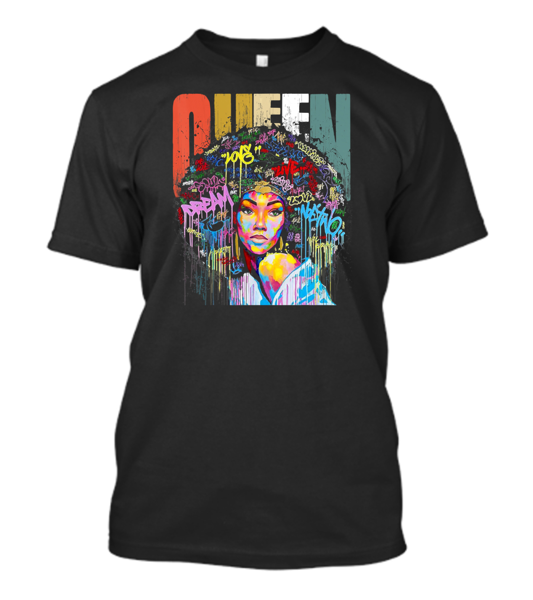 Queen African American Educated Strong Graffiti T-Shirt