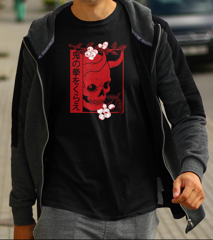 Japanese Demon Skull Oni Harajuku Aesthetic T-Shirt