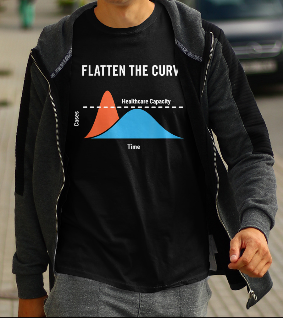 Flatten The Curve Cases Healthcare Capacity Time T-Shirt