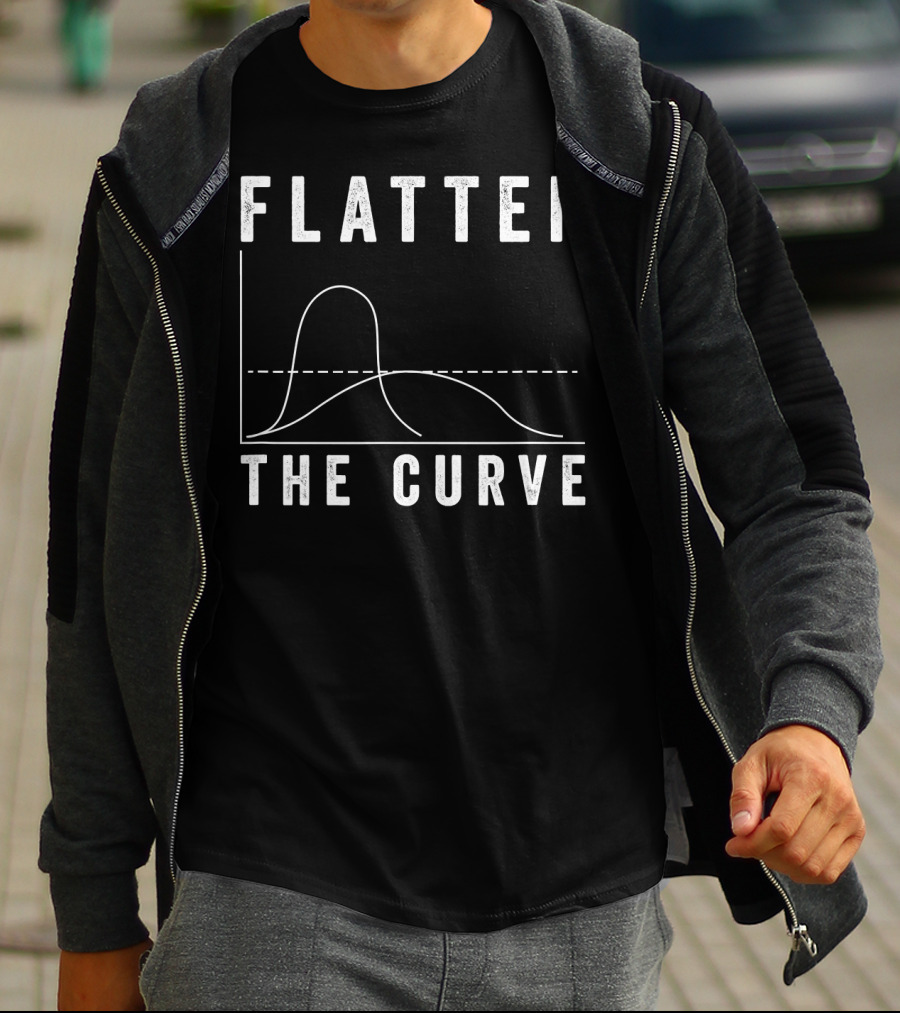 Flatten The Curve Epidemic Virus Health Statistics Graph Iconic Pandemic Message T-Shirt