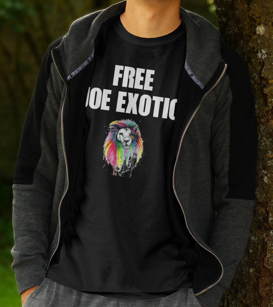 FREE JOE EXOTIC Colorful Lion Head T-Shirt