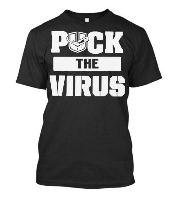 Puck The Virus Hockey Mask Sports Humorous Message T-Shirt