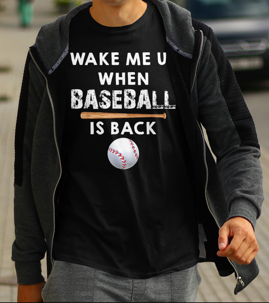 Wake Me Up When Baseball Is Back Bat And Ball T-Shirt