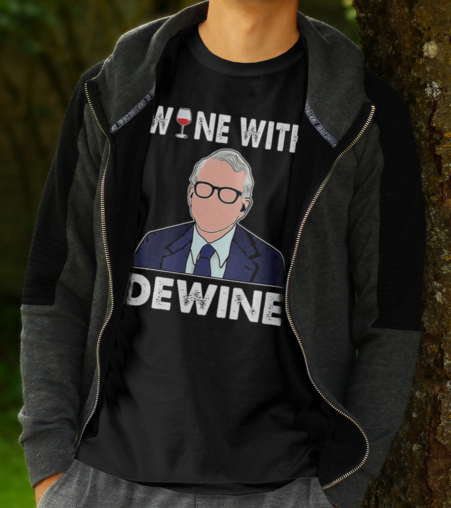 WINE WITH DEWINE Wine Glass T-Shirt