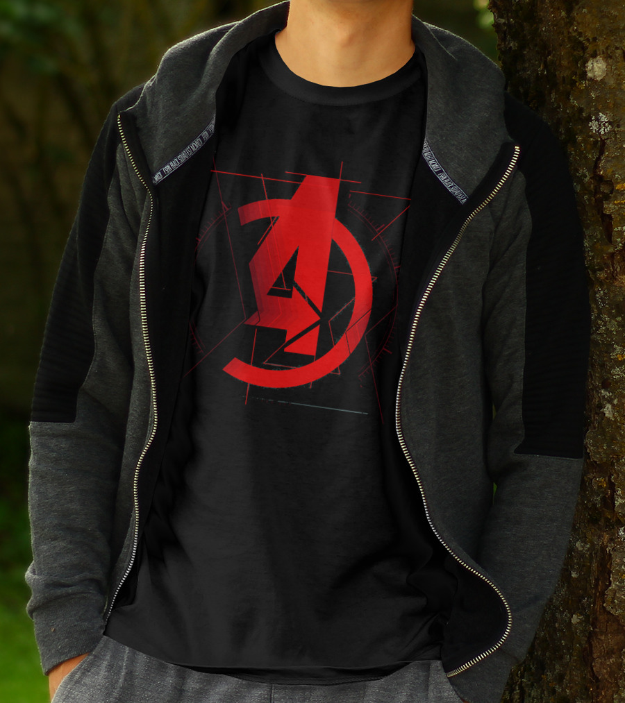 Marvel Avengers Red A And Black Widow Icon T-Shirt
