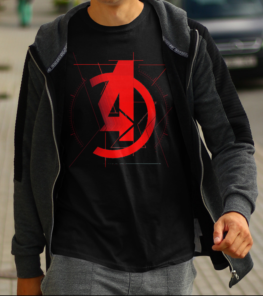 Marvel Avengers Red A And Black Widow Icon T-Shirt