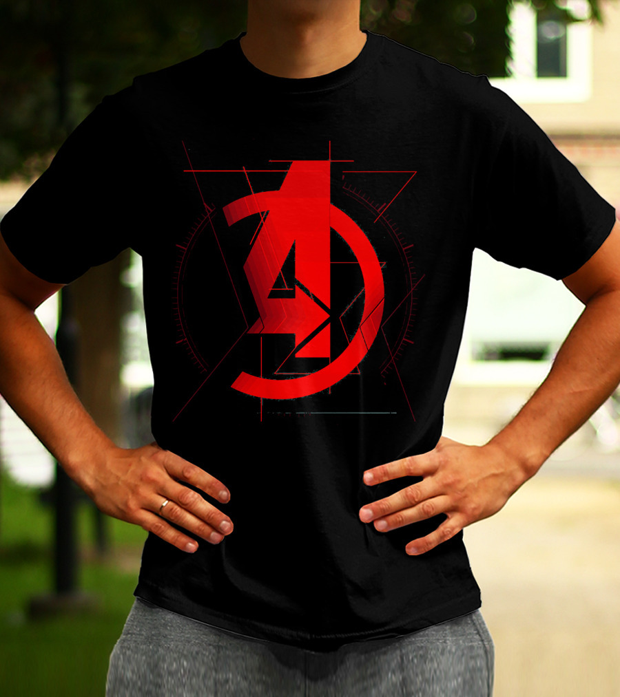 Marvel Avengers Red A And Black Widow Icon T-Shirt