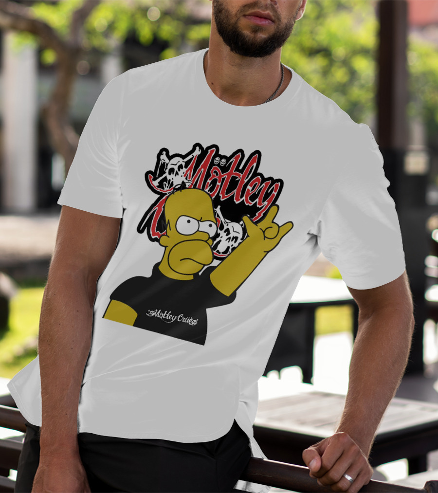 Homer Simpson Motley Crue Rock Salute T-Shirt