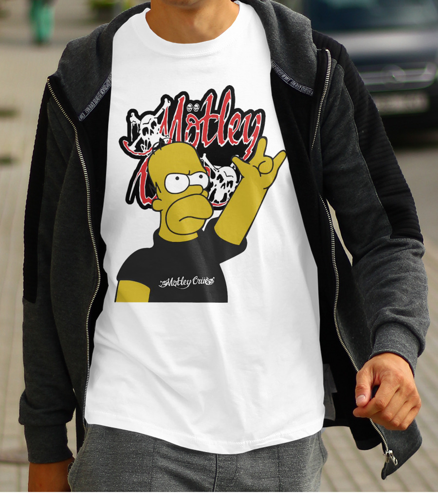 Homer Simpson Motley Crue Rock Salute T-Shirt