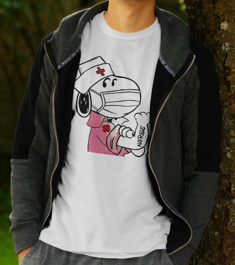 Snoopy Nurse With Arm Tattoo Showing Strength T-Shirt