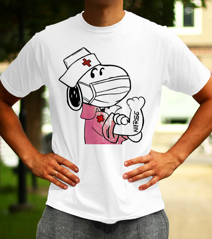 Snoopy Nurse With Arm Tattoo Showing Strength T-Shirt