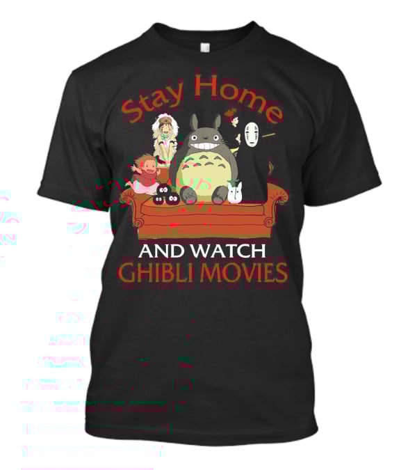 Stay Home And Watch Ghibli Movies Totoro No Face Characters Couch T-Shirt