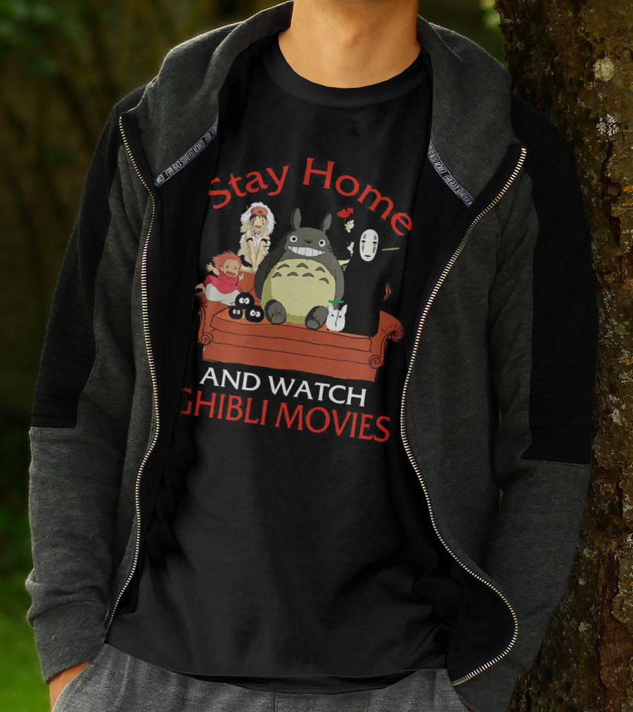 Stay Home And Watch Ghibli Movies Totoro No Face Characters Couch T-Shirt