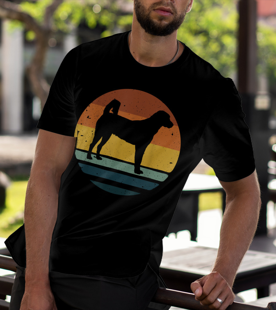 Anatolian Shepherd Vintage Retro Dog Silhouette Sunset 153 T-Shirt