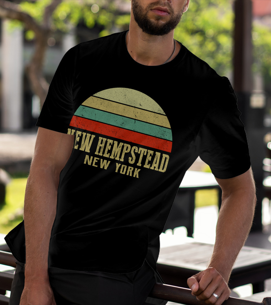 NEW HEMPSTEAD NEW YORK Vintage Retro Sunset Stripes T-Shirt
