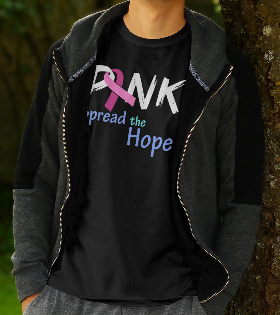 Pink Ribbon Spread The Hope Breast Cancer Awareness Support T-Shirt