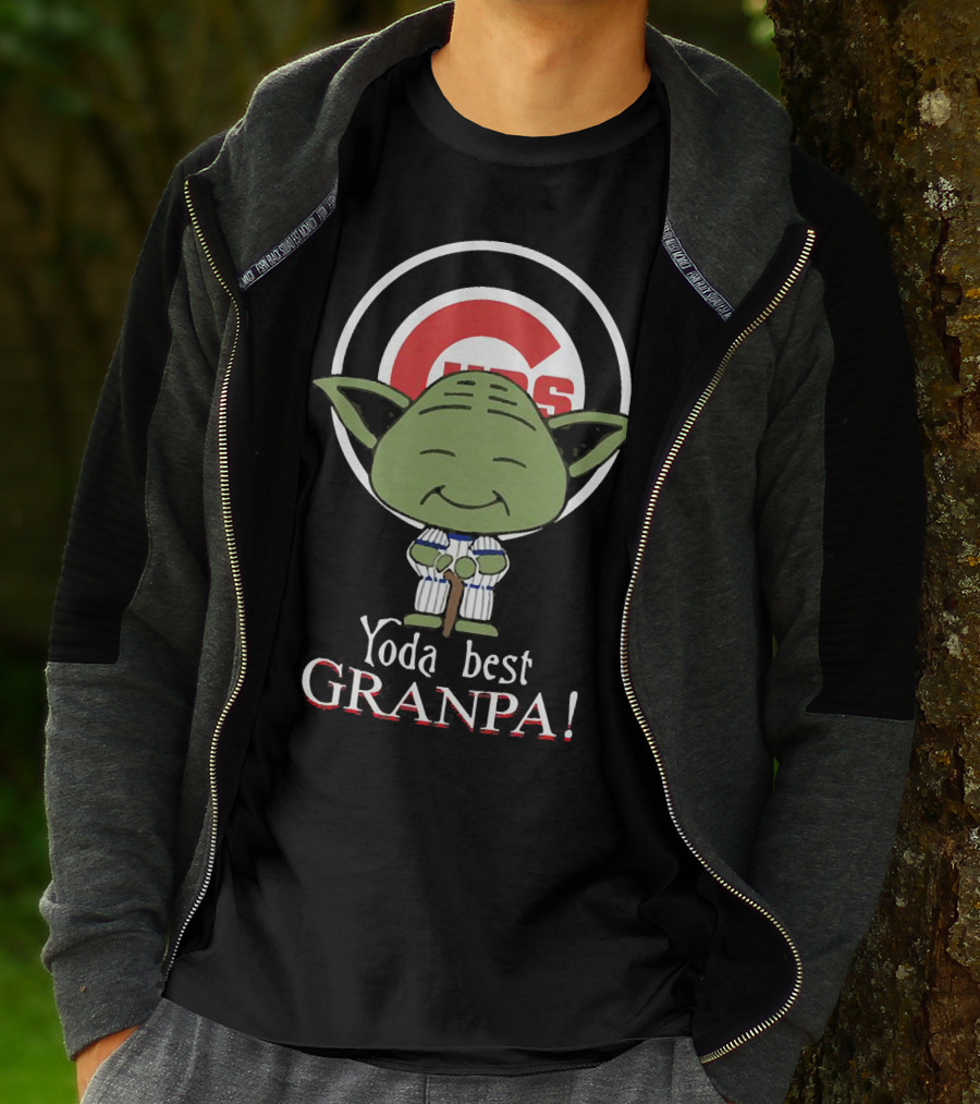 Chicago Cubs Yoda Best Granpa Iconic Logo Fan Favorite T-Shirt