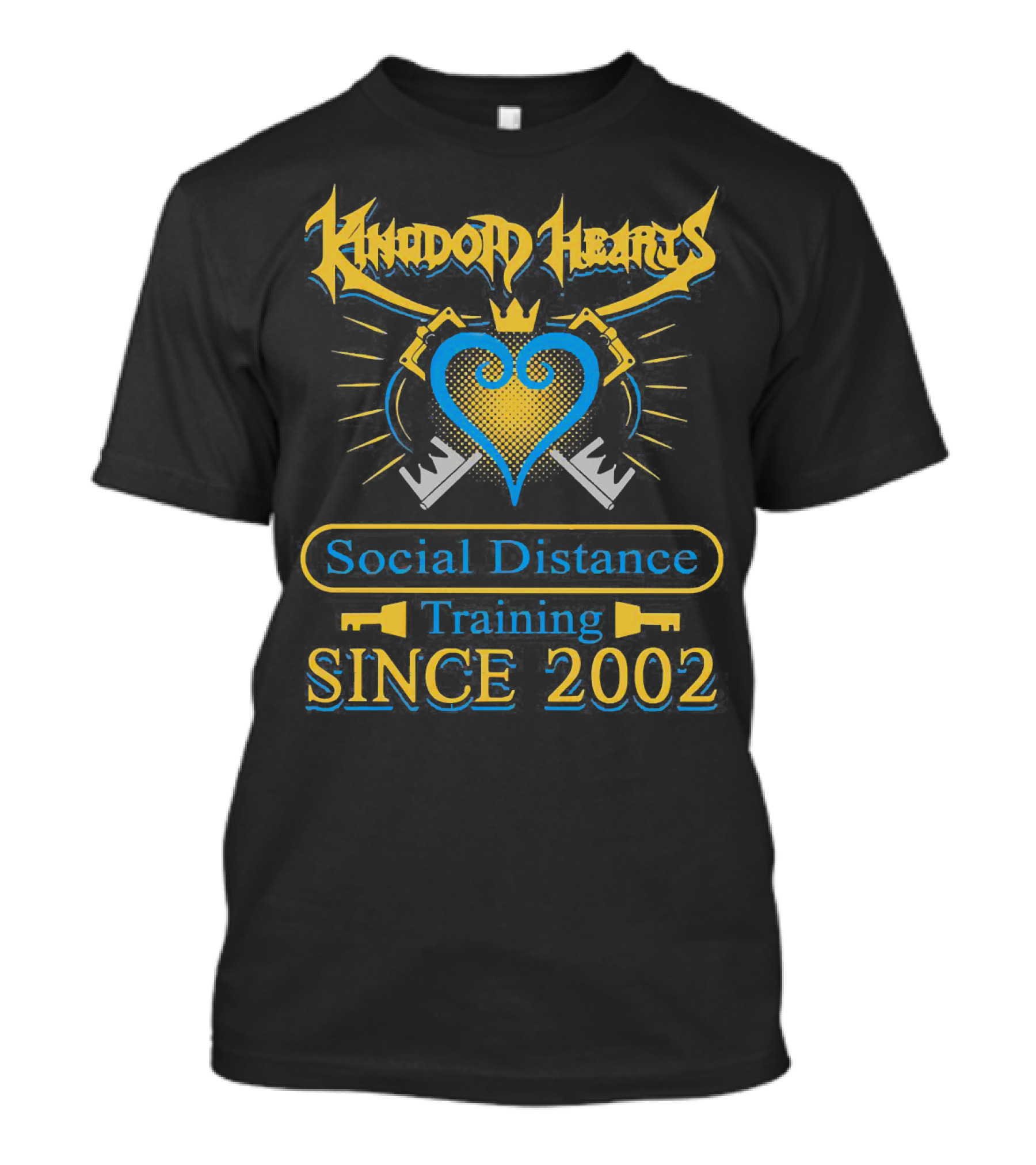 Kingdom Hearts Social Distance Training Since 2002 Keyblade Heart Crown T-Shirt