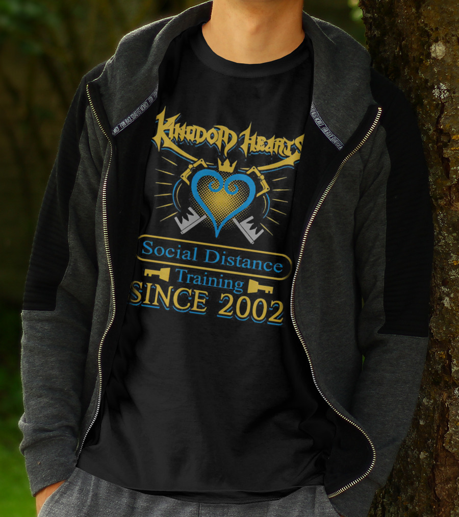 Kingdom Hearts Social Distance Training Since 2002 Keyblade Heart Crown T-Shirt
