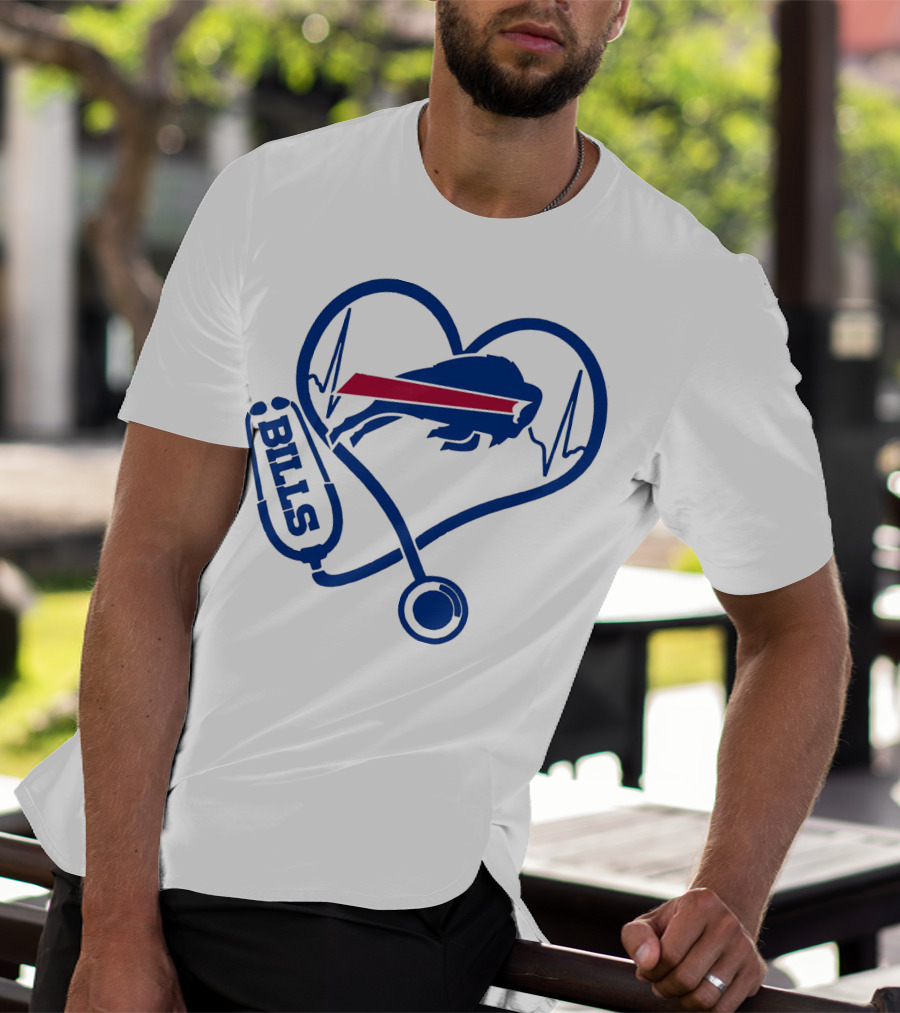 Buffalo Bills Stethoscope Heartbeat T-Shirt
