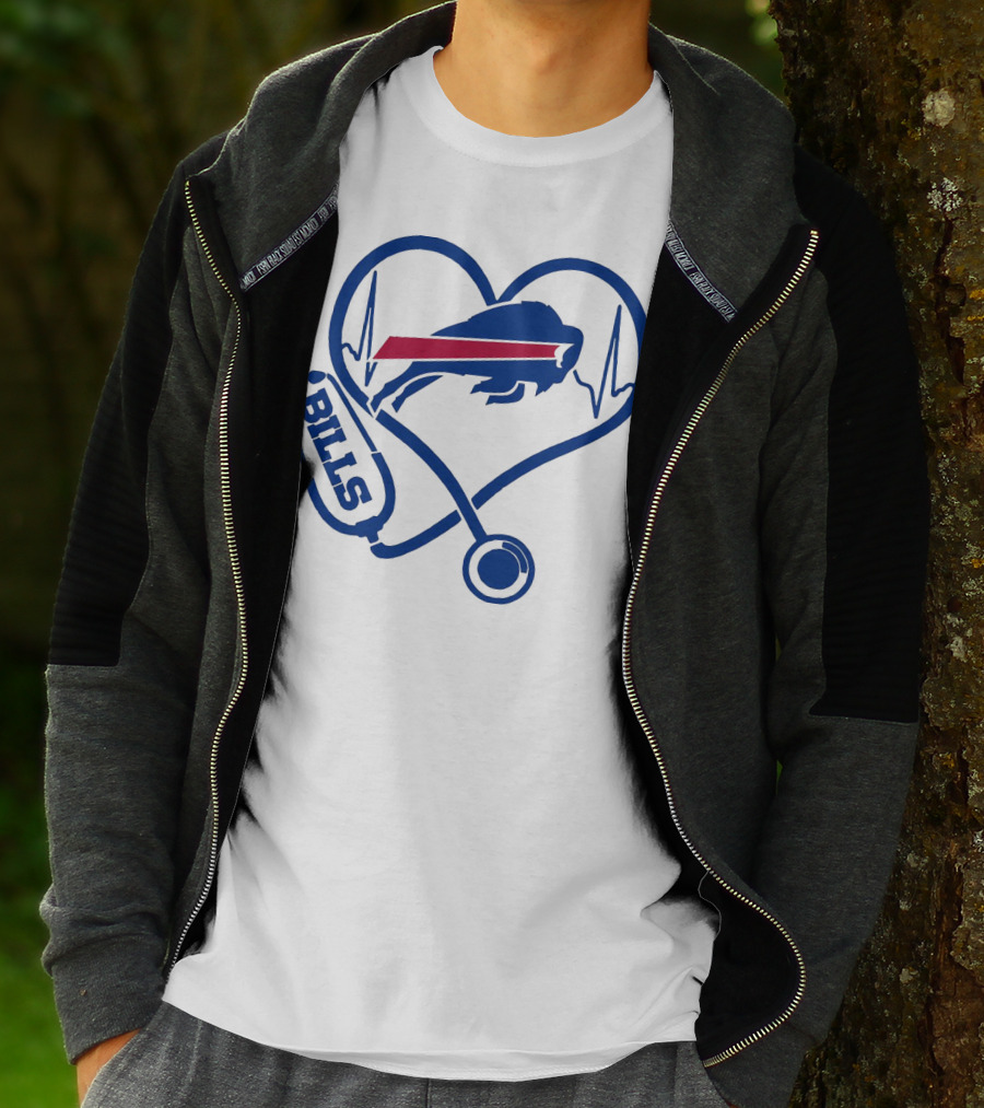 Buffalo Bills Stethoscope Heartbeat T-Shirt