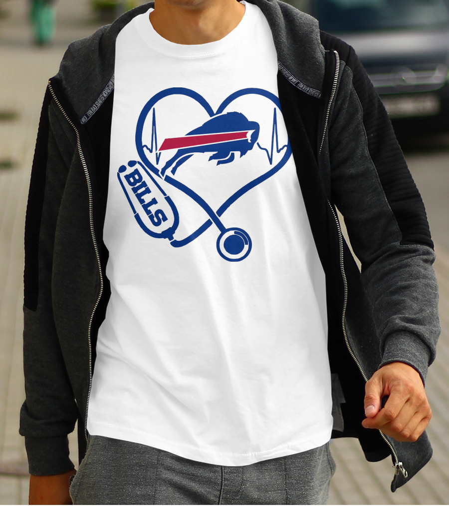 Buffalo Bills Stethoscope Heartbeat T-Shirt