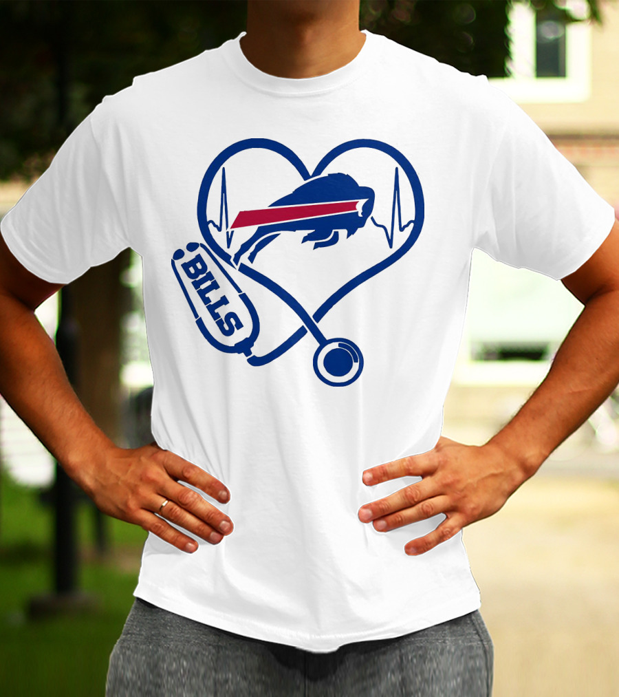 Buffalo Bills Stethoscope Heartbeat T-Shirt