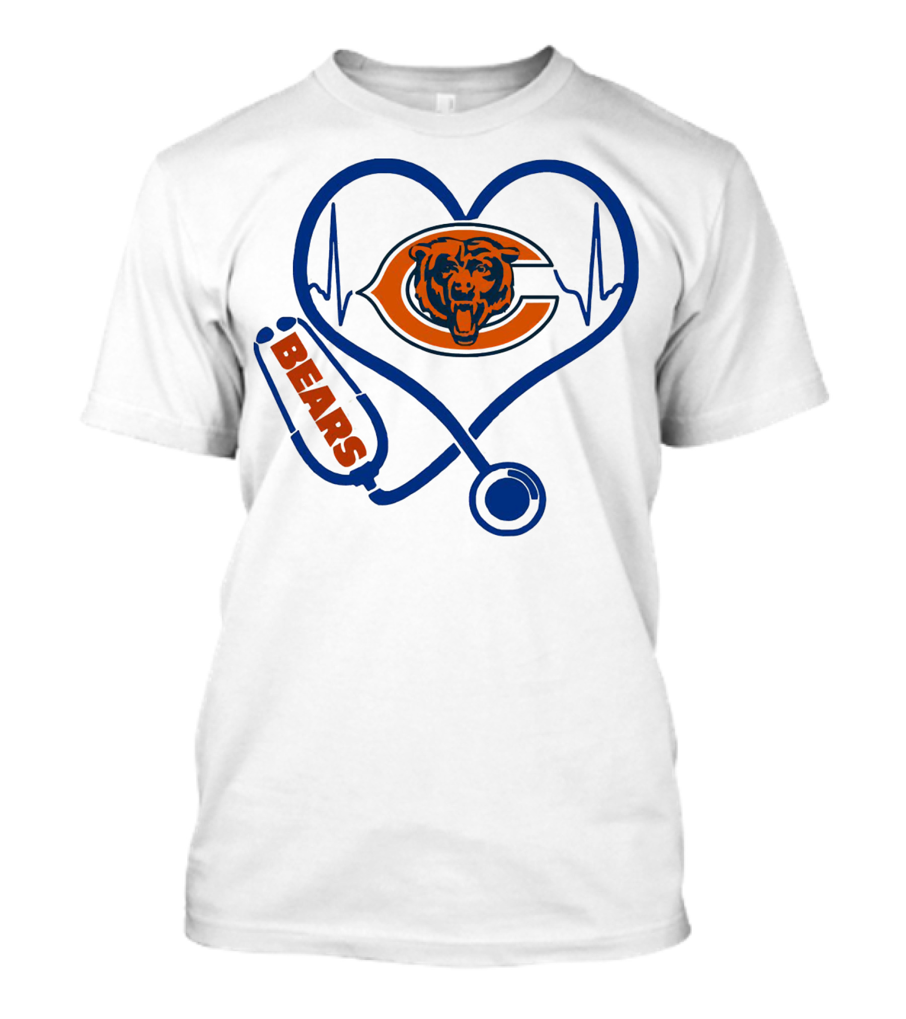 Chicago Bears Stethoscope Heartbeat T-Shirt