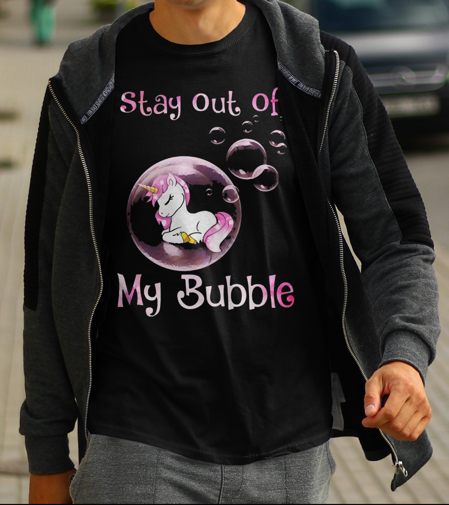 Stay Out Of My Bubble Cute Unicorn T-Shirt