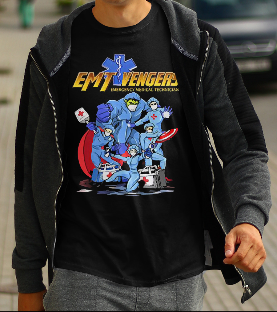 EMT Vengers Emergency Medical Technician Superhero T-Shirt