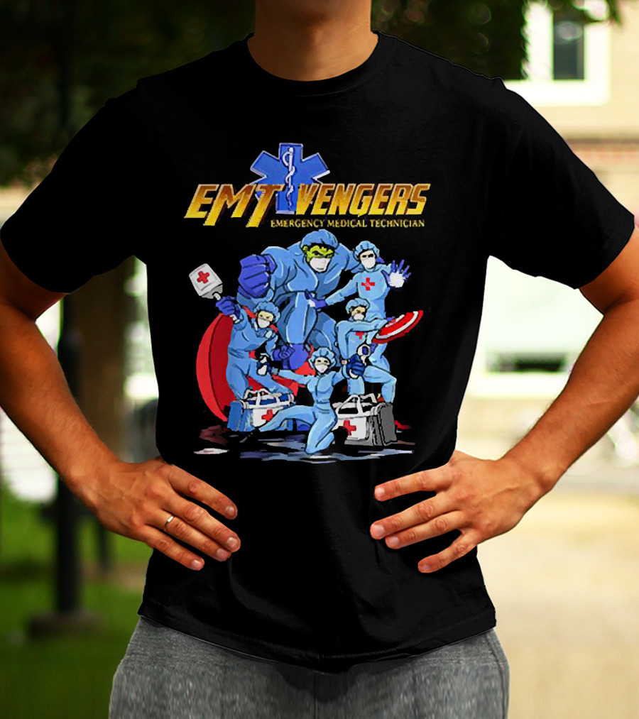 EMT Vengers Emergency Medical Technician Superhero T-Shirt