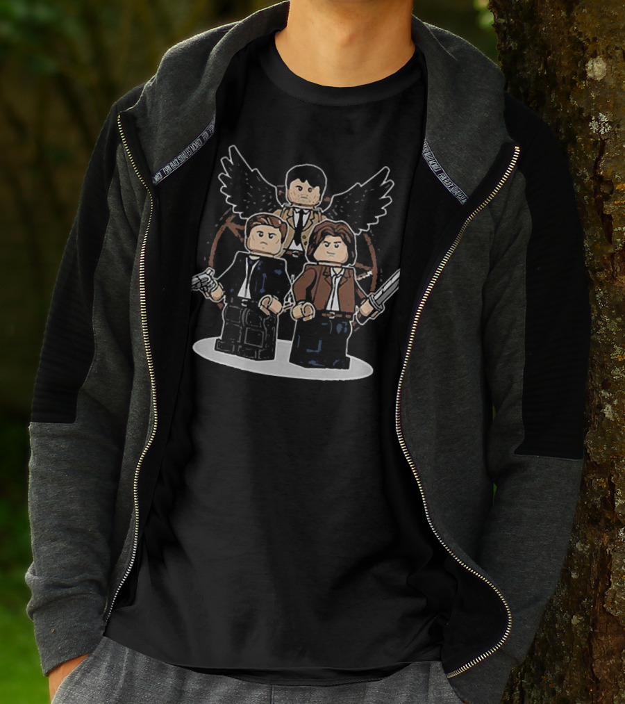 Super Thrilling Supernatural Chibi Winchester Castiel LEGO T-Shirt