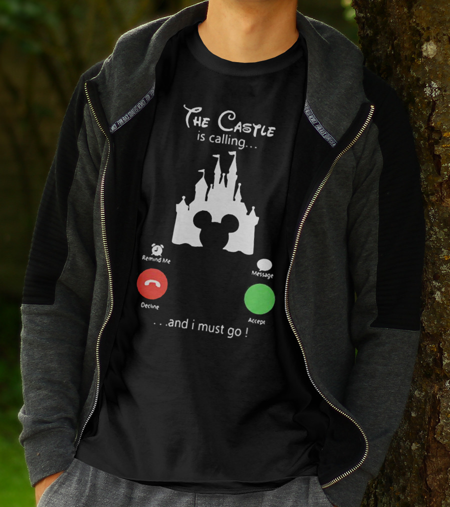 The Castle Is Calling And I Must Go Disney Silhouette Mickey Icon Accept Decline T-Shirt