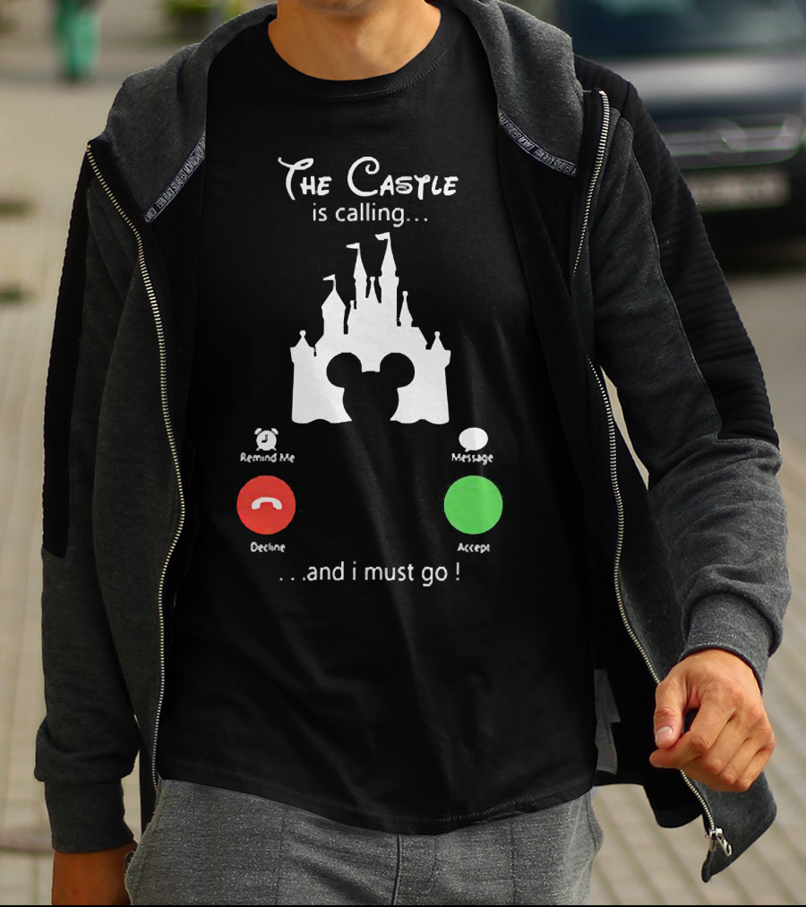 The Castle Is Calling And I Must Go Disney Silhouette Mickey Icon Accept Decline T-Shirt